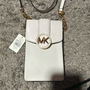 Michael Kors Carmen Optic White Phone Crossbody